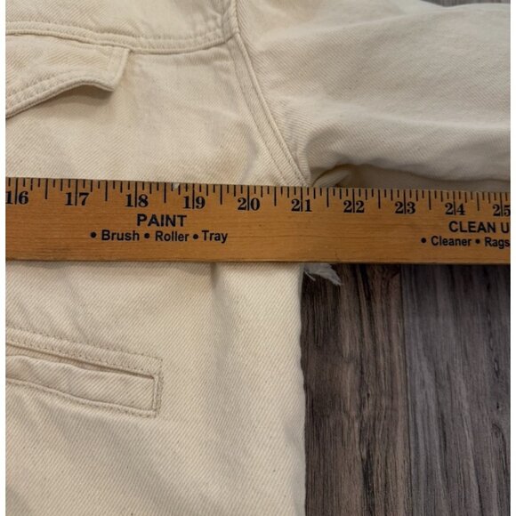 Blanknyc Cream Rope Fringe Macrame Denim Trucker Jacket S Boho Festival Grunge - Picture 6 of 10